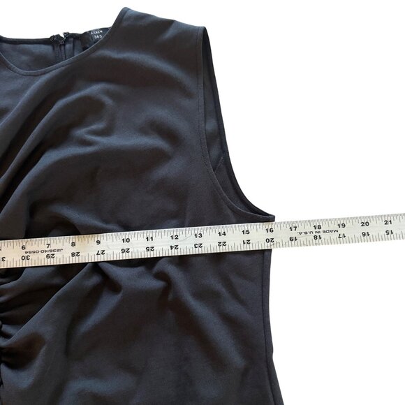J.Crew 365 Womens Black Sleeveless Ruched Sheath Dress Size 10 Lyocell Blend - Picture 5 of 5